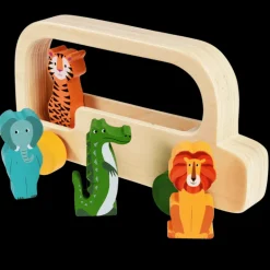 Wooden bus toy - Colourful Creatures