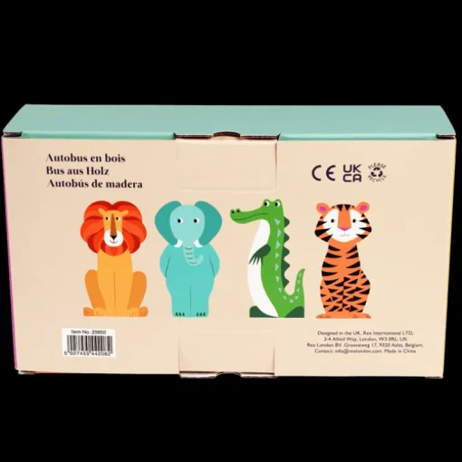 Wooden bus toy - Colourful Creatures