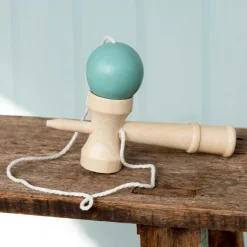 Wooden kendama catch cup and ball