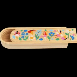 Wooden pencil case - Fairies in the Garden