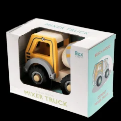 Wooden push along vehicle toy - Cement mixer (yellow)