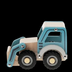 Wooden push along vehicle toy - Digger truck (blue)