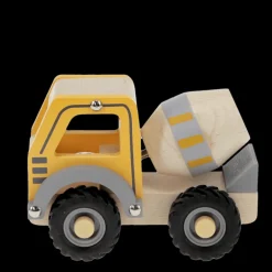 Wooden push along vehicle toy - Cement mixer (yellow)