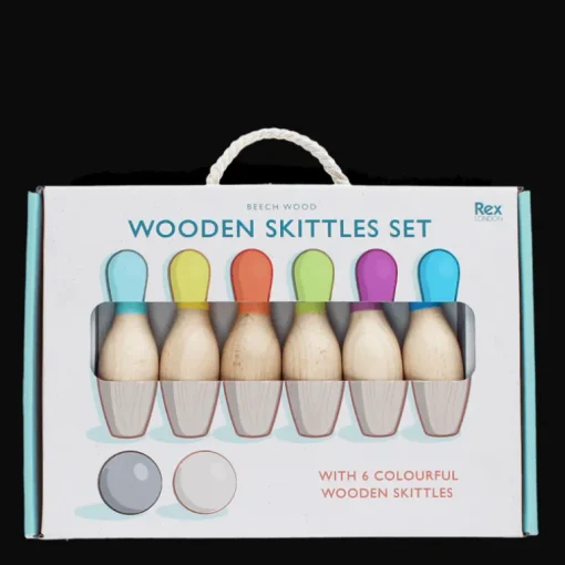 Wooden skittles set