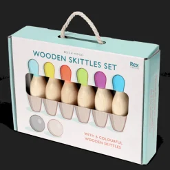 Wooden skittles set