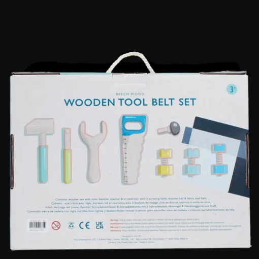 Wooden tools and tool belt playset