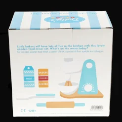 Wooden toy food mixer playset