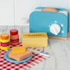 Wooden toy toaster playset