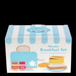 Wooden toy toaster playset
