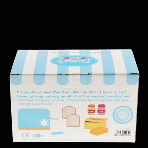 Wooden toy toaster playset