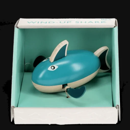 Wooden wind-up bath toy - Shark