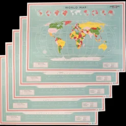Wrapping paper sheets - World Map